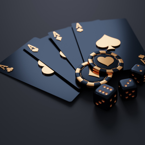 Cards and dice on a table
